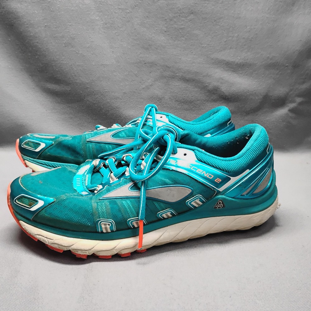 Brooks Transcend 2 Womens Running Shoes Teal Blue 1201831B478 Size 8.5